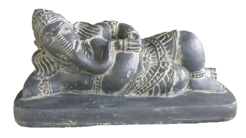 Product image 1 of the product “Ganesh, reclining, 20 cm H, cast stone, antique finish ”